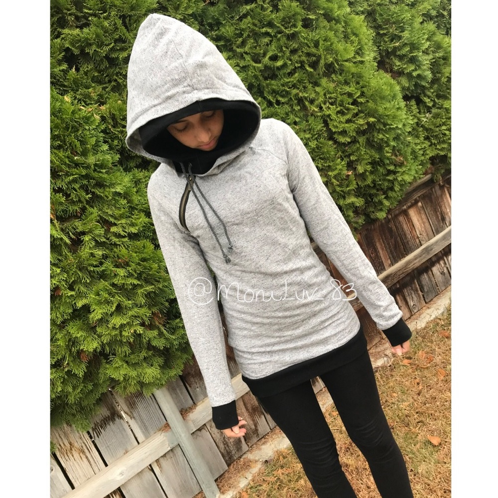 Ampersand Avenue DoubleHood Sweatshirt Gray S